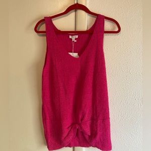 Pink knit tank top